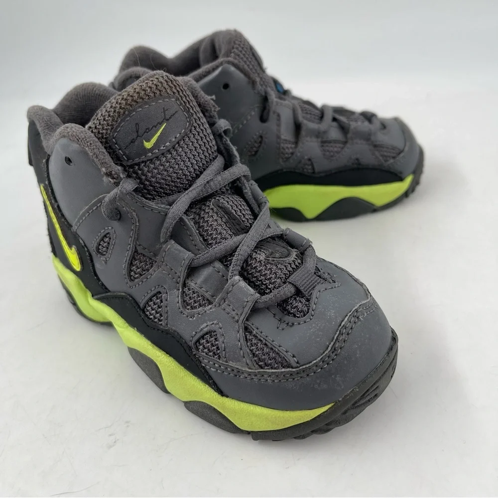 Nike Unisex Kid’s High Boots - Size 8C - Grey Yellow Sneakers Shoes